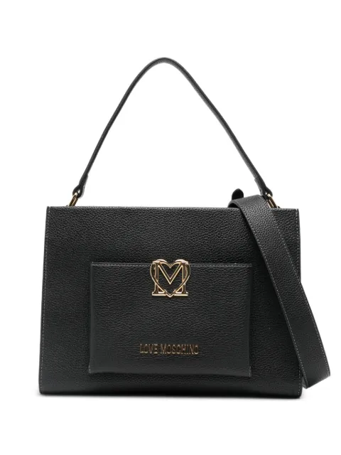 Love Moschino logo-plaque tote bag Black JC4125PP1OLM0