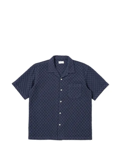 Universal Works dotted textured shirt Blue 34174