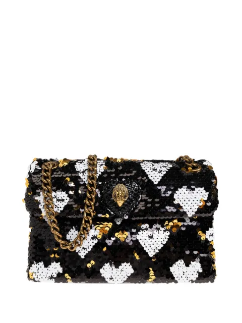 Kurt Geiger London sequin heart chain shoulder bag Black SEQUINMDKENSINGTONLOVE