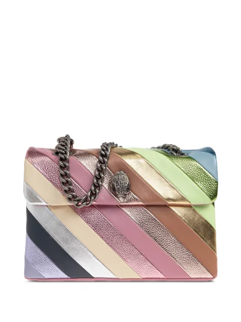 Kurt Geiger London mini Kensington chevron-pattern shoulder bag Pink LEATHERKENSINGTONL