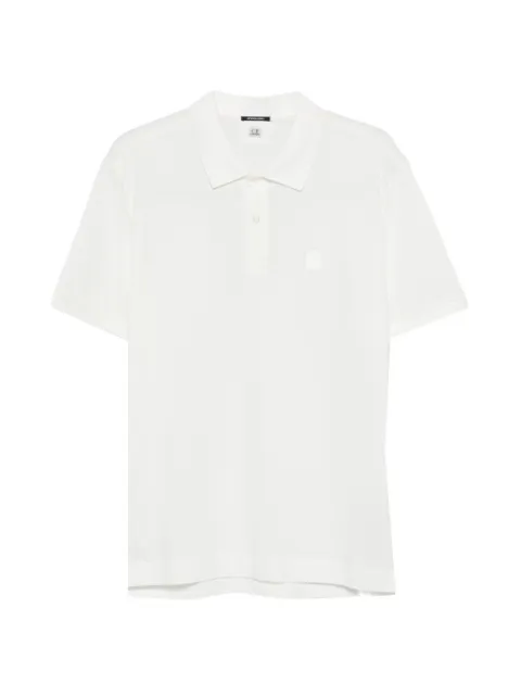 C.P. Company short-sleeve logo-patch polo shirt White 20CLPL022A005263W103