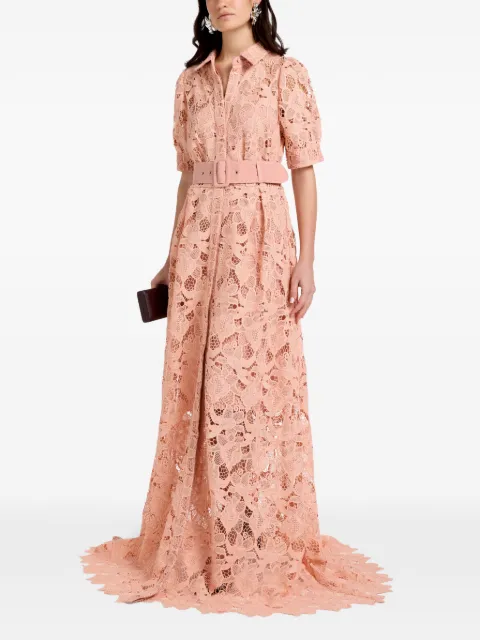 VASILIKI Ayah lace belted maxi dress Pink FW25VAS0003