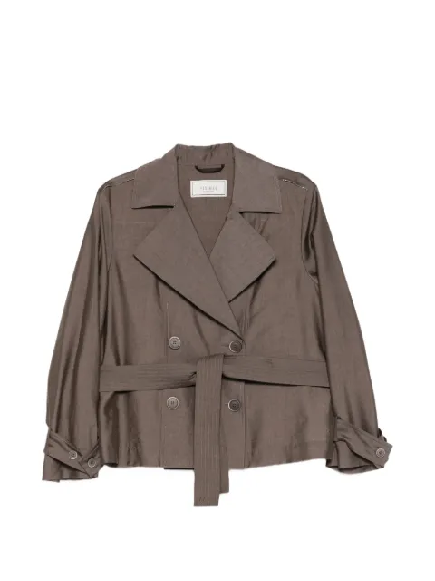 Peserico belted double-breasted jacket Brown A25126A01939