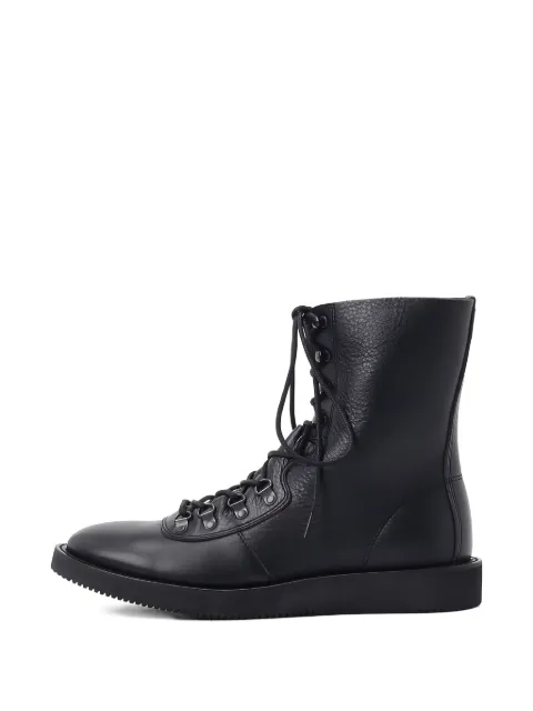 Yohji Yamamoto lace-up leather boots Black HKE107741