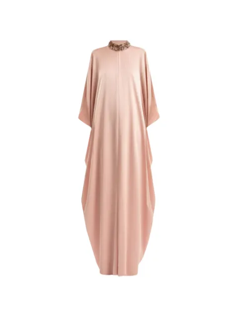Gemy Maalouf floral-appliqué kaftan Pink GMCP267876KF