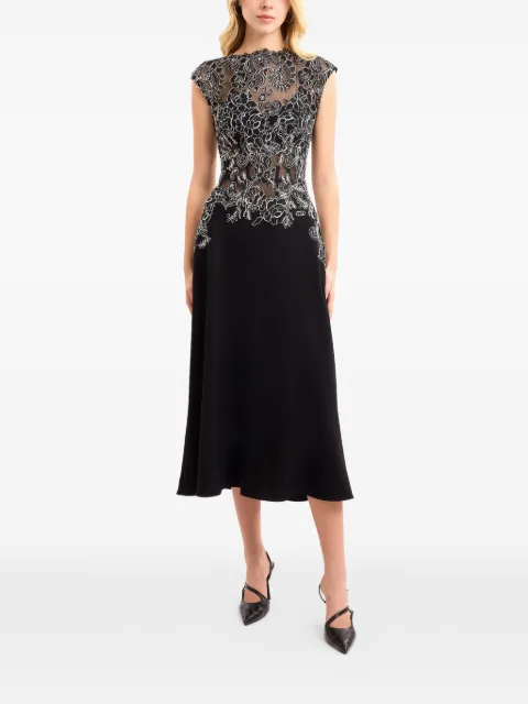Gemy Maalouf embroidered midi dress Black GMCP267837MD
