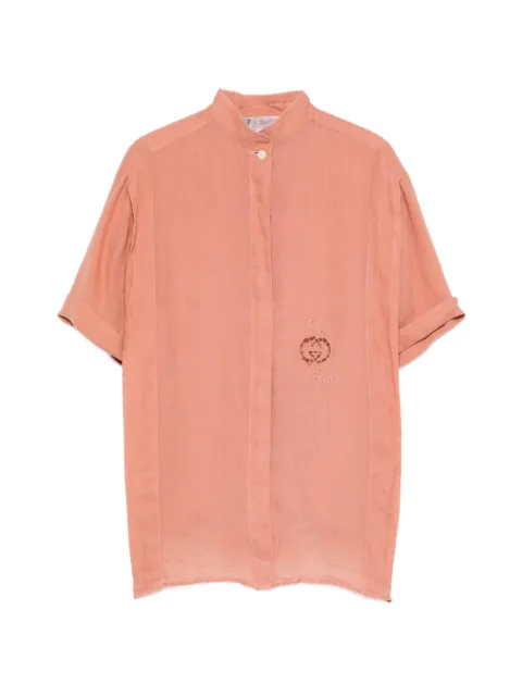 Gucci Pre-Owned 1970s embroidered shirt Orange GU250AFV