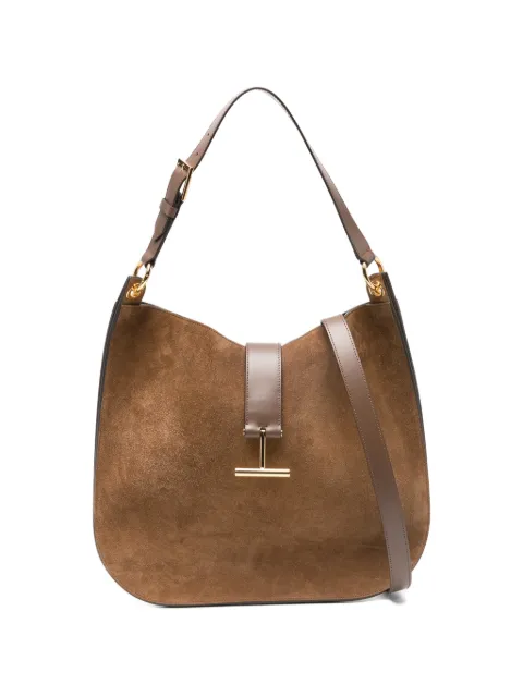 TOM FORD large T-signature shoulder bag Brown L1755LCL068G