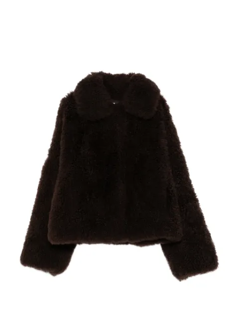 Yves Salomon brown shearling jacket Brown 26WYV51152MAAG