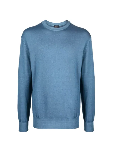 Paul & Shark logo-patch fine-knit jumper Blue 11311001WITHLABELPATCH
