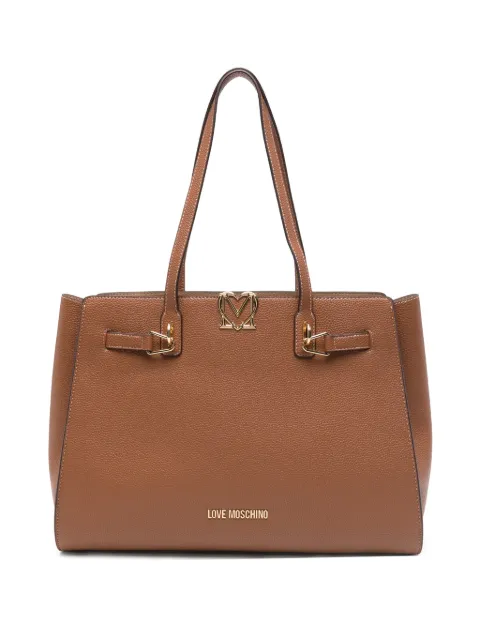 Love Moschino buckle logo tote bag Brown JC4124PP1OLM0