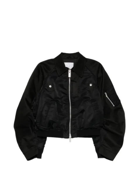 sacai two-way zip bomber jacket Black 2608303