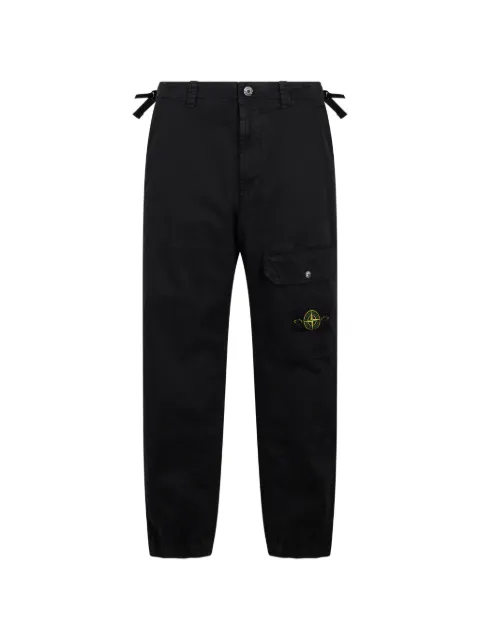 Stone Island logo-patch trousers Black L1S153100010S0004