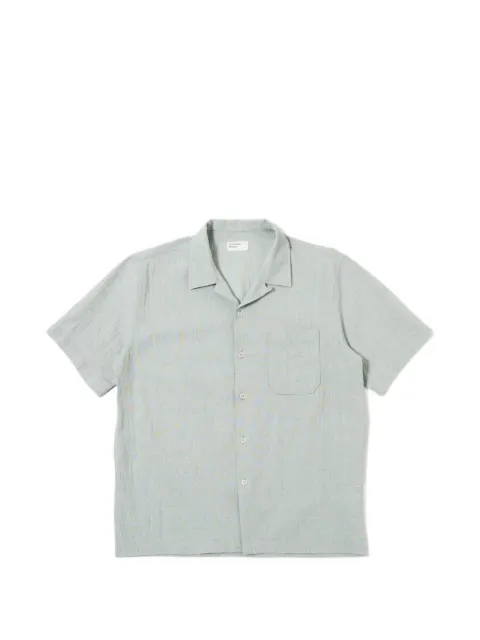 Universal Works chest-pocket textured shirt Green 34653