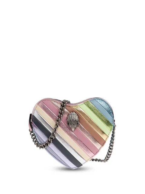Kurt Geiger London heart striped cross body bag Pink KENSINGTONHEARTXBODY