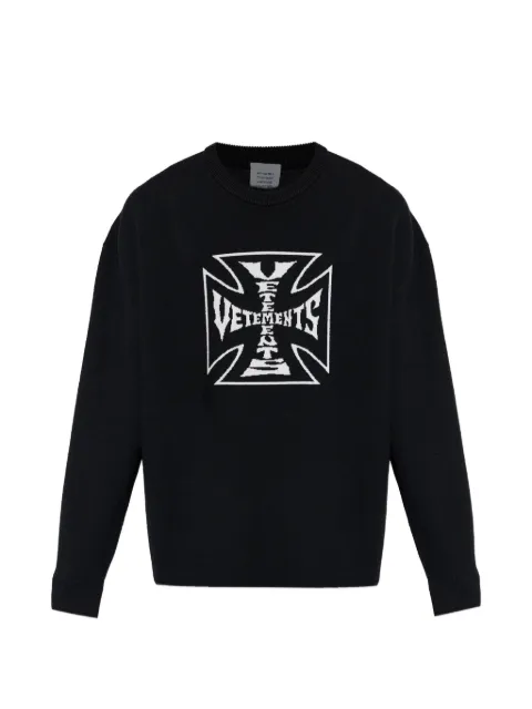 VETEMENTS graphic wool sweater Black ME76KN099B