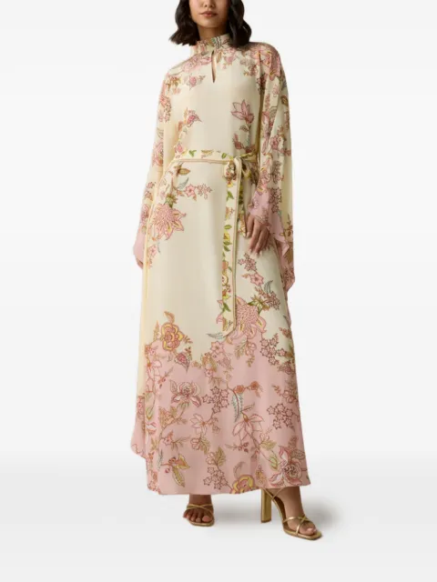 Hemant And Nandita Riah floral-print belted maxi dress Neutrals HNRIAH6178