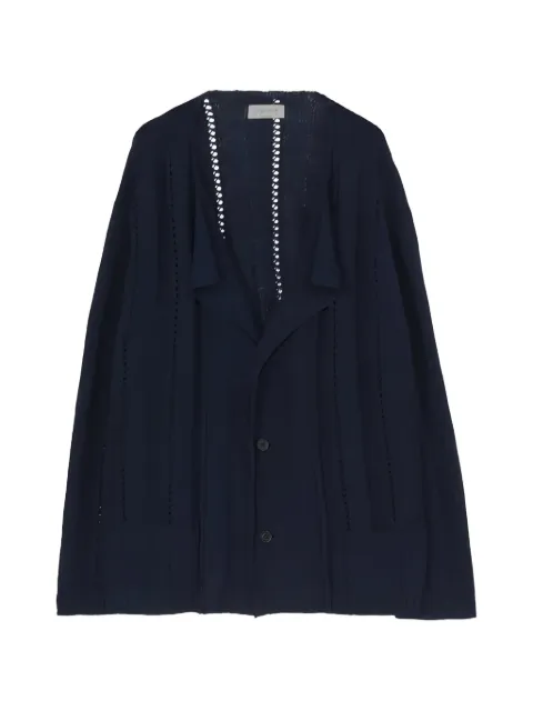 Yohji Yamamoto openwork cardigan Blue HKK730971