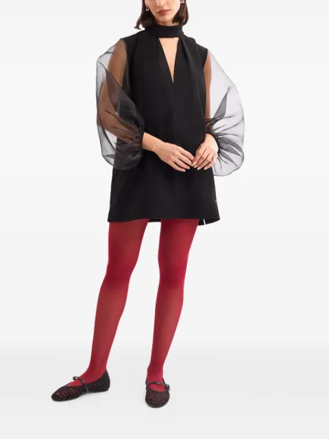 Gemy Maalouf split V-neck mini dress Black GMCP267861SD