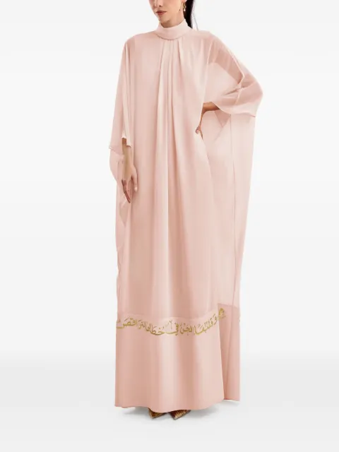Gemy Maalouf calligraphy hem kaftan Pink GMCP267879KF1