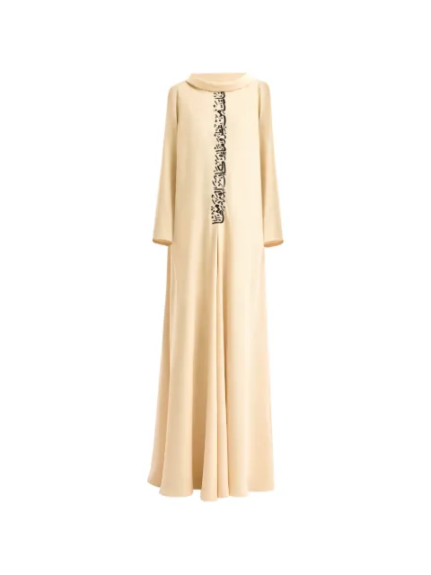 Gemy Maalouf calligraphy-embroidered kaftan Neutrals GMCP267884KF