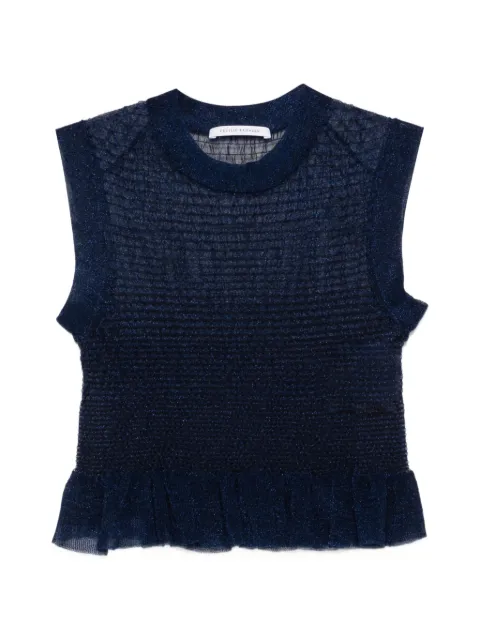 Cecilie Bahnsen ruffled knit top Blue 425KNI53003CBCELIAVEST