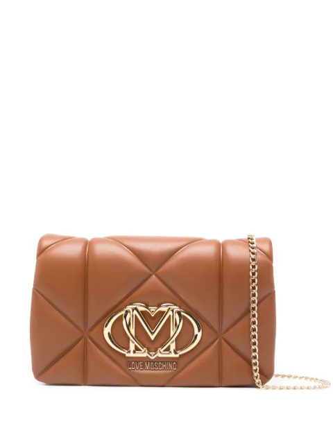 Love Moschino quilted logo cross body bag Brown JC4043PP1OLC0