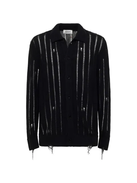Laneus knitted polo collar cardigan Black S6LAMAKP042