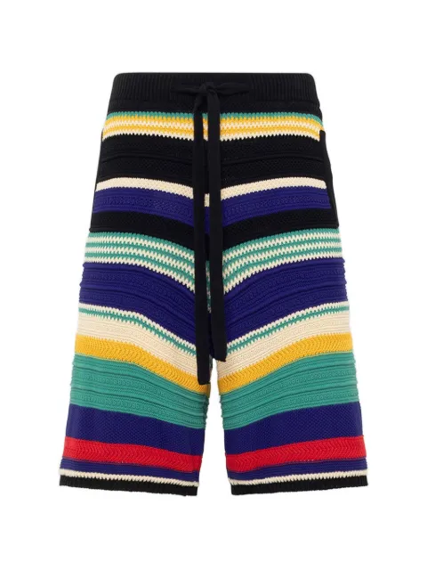 Laneus striped knitted shorts Black S6LAMAKS064