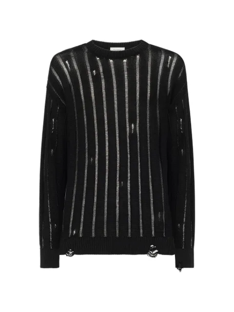 Laneus ripped striped jumper Black S6LAMAKN030