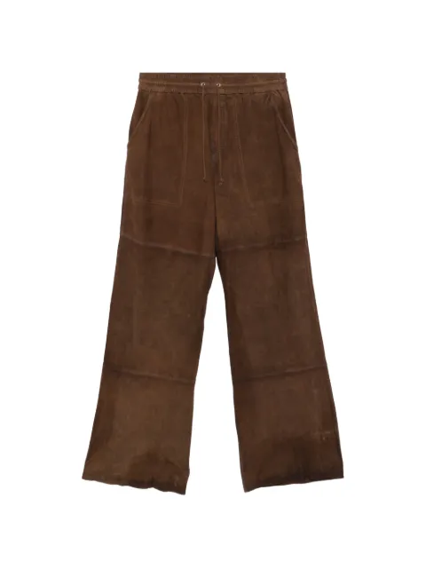 P.A.R.O.S.H. drawstring suede trousers Brown CVMARFAD230792