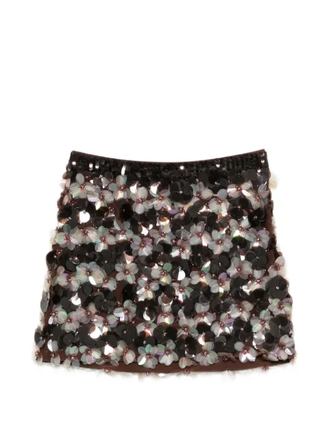 P.A.R.O.S.H. sequin-embellished mini skirt Brown GYMD630624