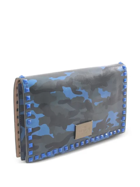 Valentino Garavani Pre-Owned 2000S camouflage stud clutch bag Blue 1033854