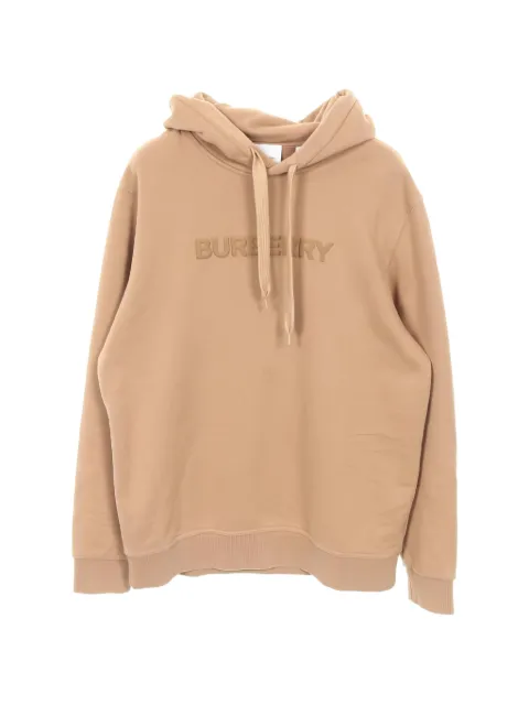 Burberry Pre-Owned 2000s logo-print cotton hoodie Neutrals 1036542