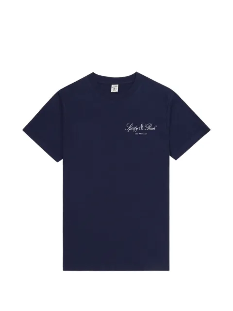 Sporty & Rich logo-lettering T-shirt Blue TO11976269BL106