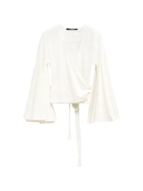 Jacquemus long-sleeved tie blouse Neutrals TOW00905AJ00254