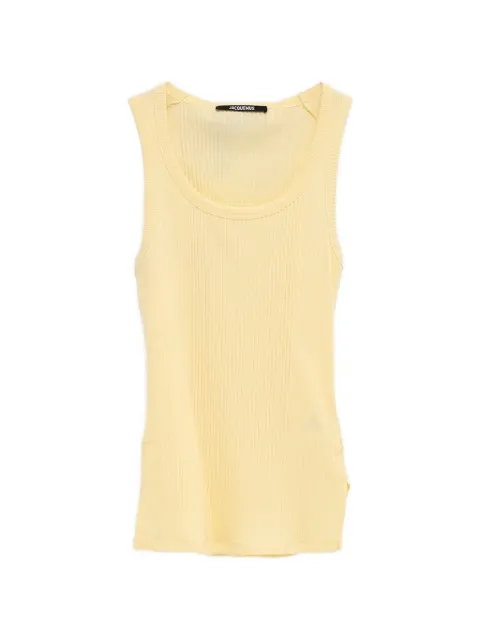 Jacquemus Le Marcel Rond Carre ribbed cotton tank top Yellow TSW00559AJ00103