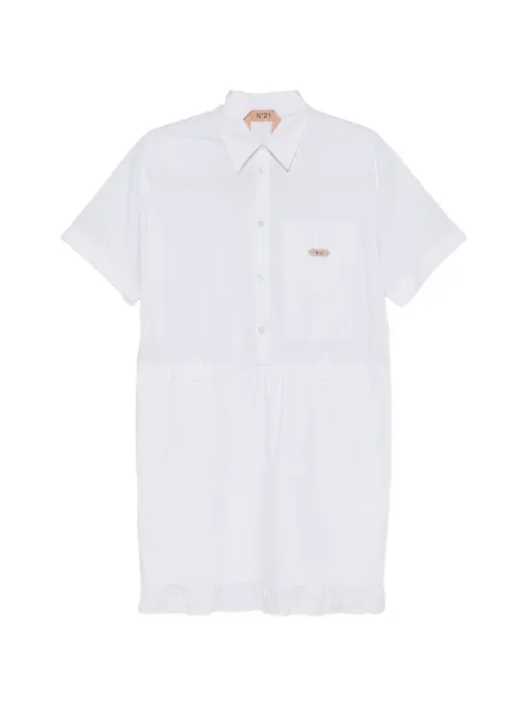 Nº21 ruffled woven mini dress White 26EN2M0H0710187