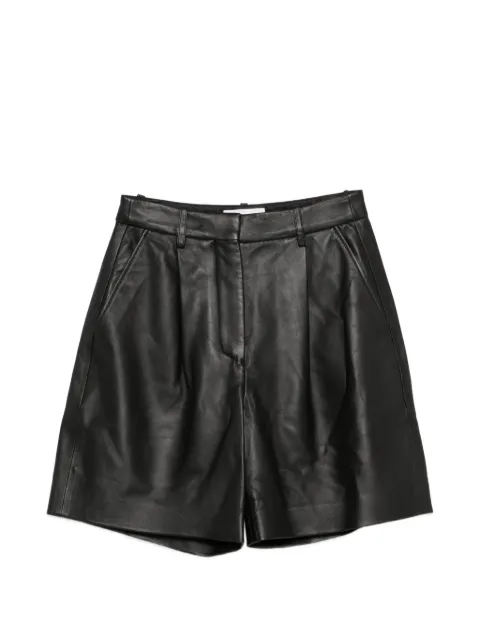 JOSEPH Suze pleated leather shorts Black JF009589