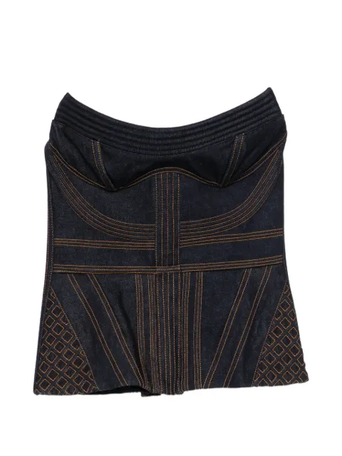 ZIMMERMANN corded denim corset Blue 7255TC261