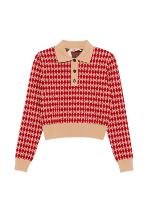 Nº21 diamond-pattern polo shirt Red 25IN2S0A01570881373