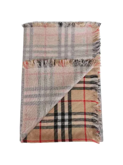 Burberry Check wool silk scarf Neutrals 8117998