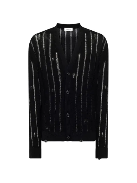 Laneus distressed button cardigan Black S6LAMACA051110