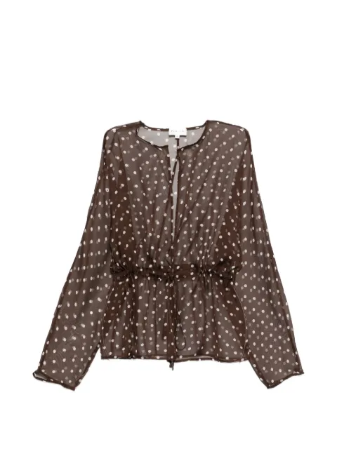 P.A.R.O.S.H. polka-dot drawstring blouse Brown PALLINAD400018