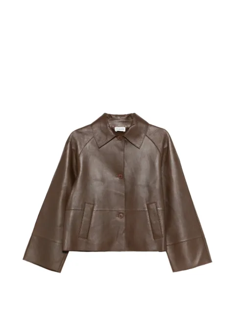 P.A.R.O.S.H. buttoned leather jacket Brown MACIOCK26D431816