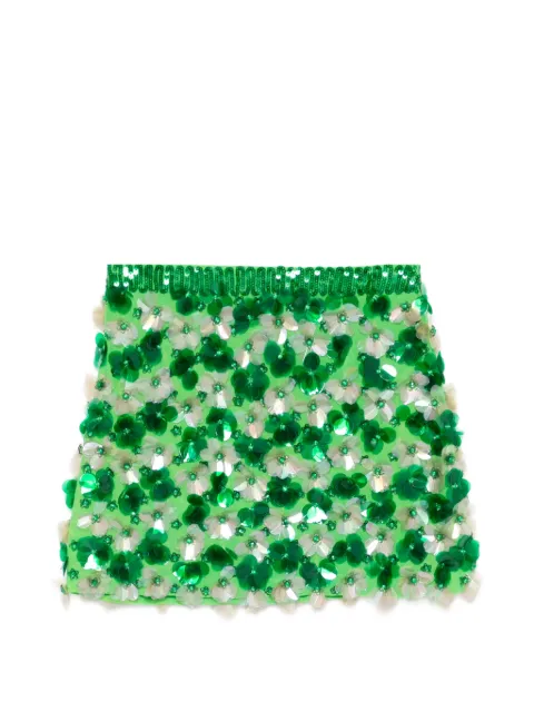 P.A.R.O.S.H. sequin-floral mini skirt Green GYMD630624
