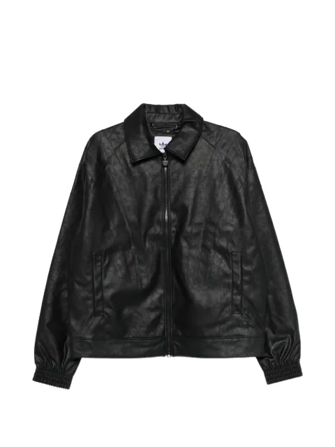 adidas Santiago Pleather zip-up biker jacket Black KD2431