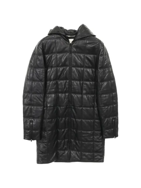 Saint Laurent Pre-Owned quilted hooded coat Black 1036680