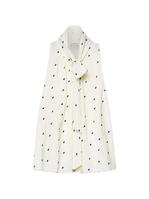 Forte Forte tie-detail teardrop-print top Neutrals 14575MYTOP