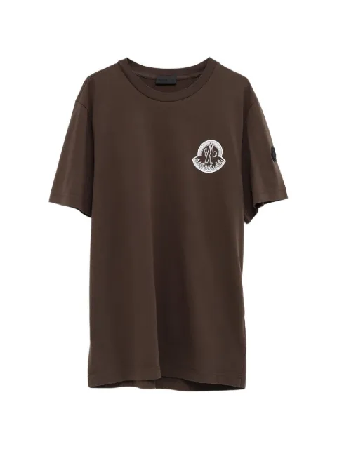 Moncler logo-patch T-shirt Brown L10918C0002089AYW